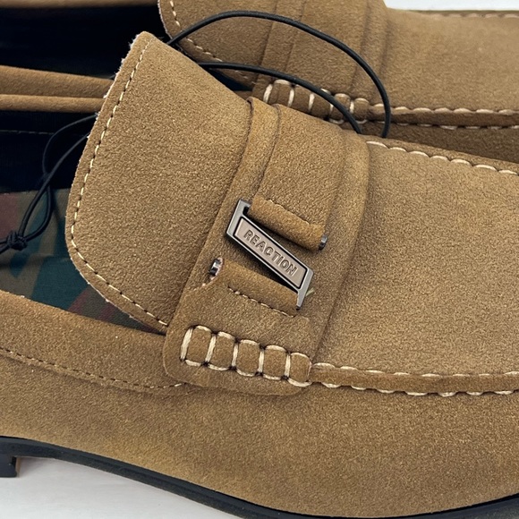 REACTION KENNETH COLE BROWN MENS LOAFERS, MAN MADE MATERIAL, SIZE 11 - Picture 7 of 11